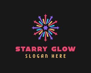 Colorful Stars Fireworks  logo design