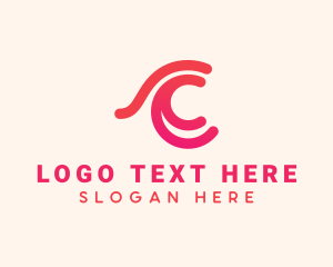 Pink - Wave Boutique Letter C logo design