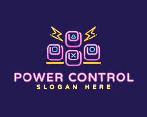 Control - Neon Gaming Console logo design