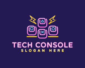 Console - Neon Gaming Console logo design