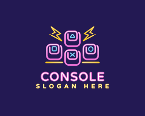 Neon Gaming Console logo design