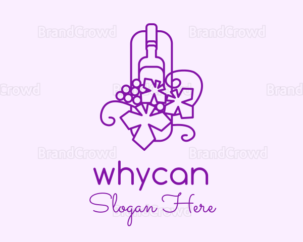 Wine Grapes Vineyard Logo