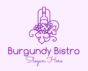 Burgundy - Wine Grapes Vineyard logo design