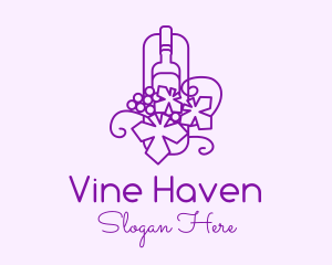 Wine Grapes Vineyard logo design