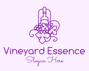 Wine Grapes Vineyard logo design