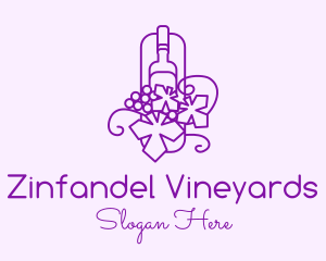 Wine Grapes Vineyard logo design