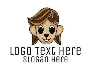 Hairdo - Brown Hairy Kid logo design