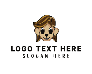 Petting Zoo - Cartoon Child Kid logo design