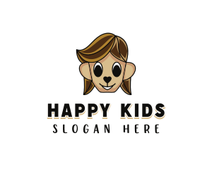 Cartoon Child Kid logo design