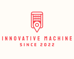 Location Pin Machine  logo design