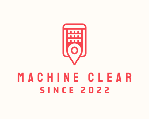 Location Pin Machine  logo design