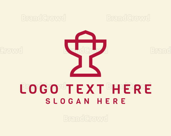 Shopping Bag Wine Glass Logo