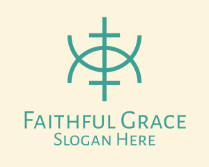 Religious - Blue Religious Cross logo design