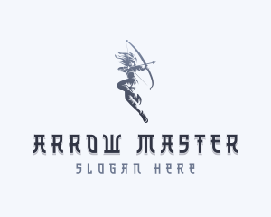 Archery - Strong Woman Archer logo design
