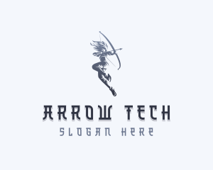 Strong Woman Archer logo design