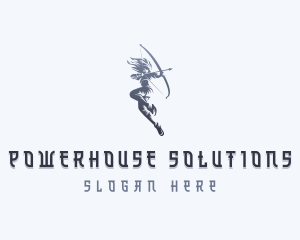 Strong - Strong Woman Archer logo design