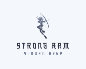 Strong Woman Archer logo design