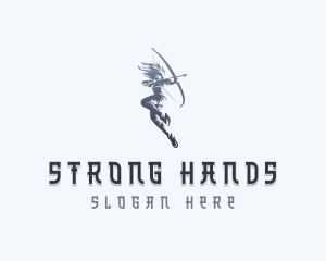 Strong Woman Archer logo design