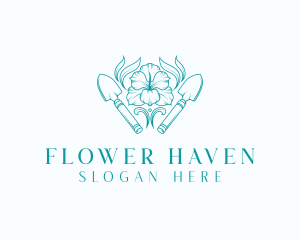 Flower Gardening Trowel logo design