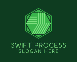 Processing - Digital Processing Hexagon logo design