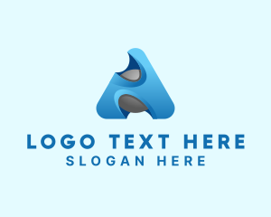 Gaming - 3D Tech Letter A logo design