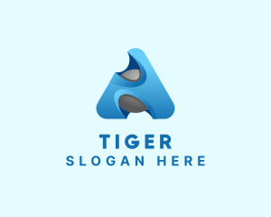 3D Tech Letter A  Logo