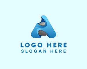 Media - 3D Tech Letter A logo design