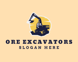 Construction Excavator Machinery logo design