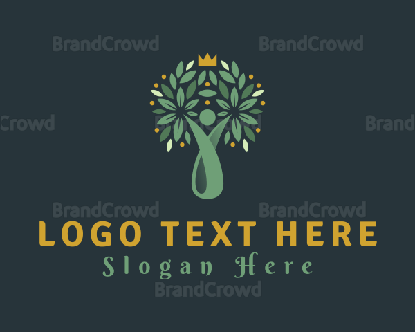 Human Crown Tree Gardening Logo