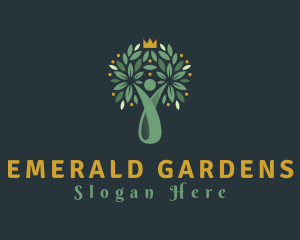 Human Crown Tree Gardening logo design