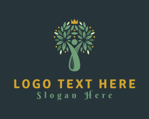 Leaves - Human Crown Tree Gardening logo design
