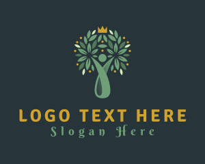 Human Crown Tree Gardening Logo