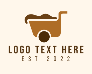 Cart - Earthworks Dirt Wheelbarrow logo design