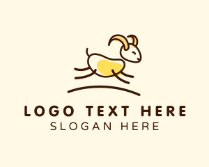 Monoline - Goat Farm Animal logo design