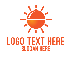 Solar Panel - Orange Sun Cloche logo design