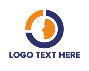 Communication - Blue Orange Circle Face logo design