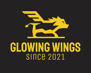 Golden Yellow Boar Wing logo design