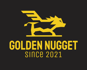 Golden Yellow Boar Wing logo design