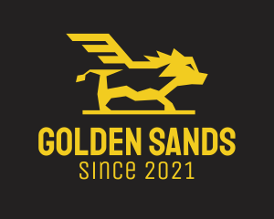 Golden Yellow Boar Wing logo design