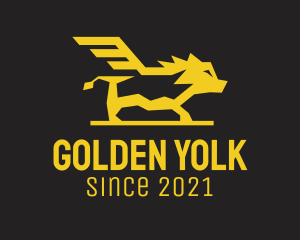 Golden Yellow Boar Wing logo design