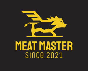 Golden Yellow Boar Wing logo design