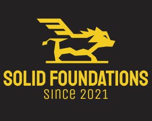 Butcher - Golden Yellow Boar Wing logo design