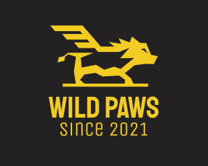 Golden Yellow Boar Wing logo design