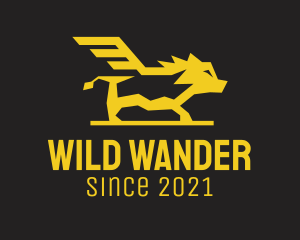 Golden Yellow Boar Wing logo design