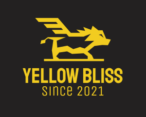 Golden Yellow Boar Wing logo design