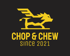 Simple - Golden Yellow Boar Wing logo design