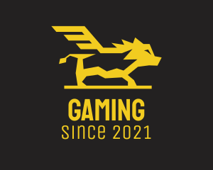 Flying - Golden Yellow Boar Wing logo design