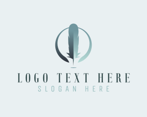 Blog - Publishing Feather Quill Writer logo design