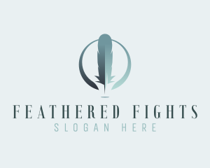 Publishing Feather Quill Writer logo design