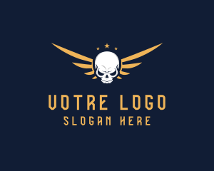 Skull Wing Tattoo Logo